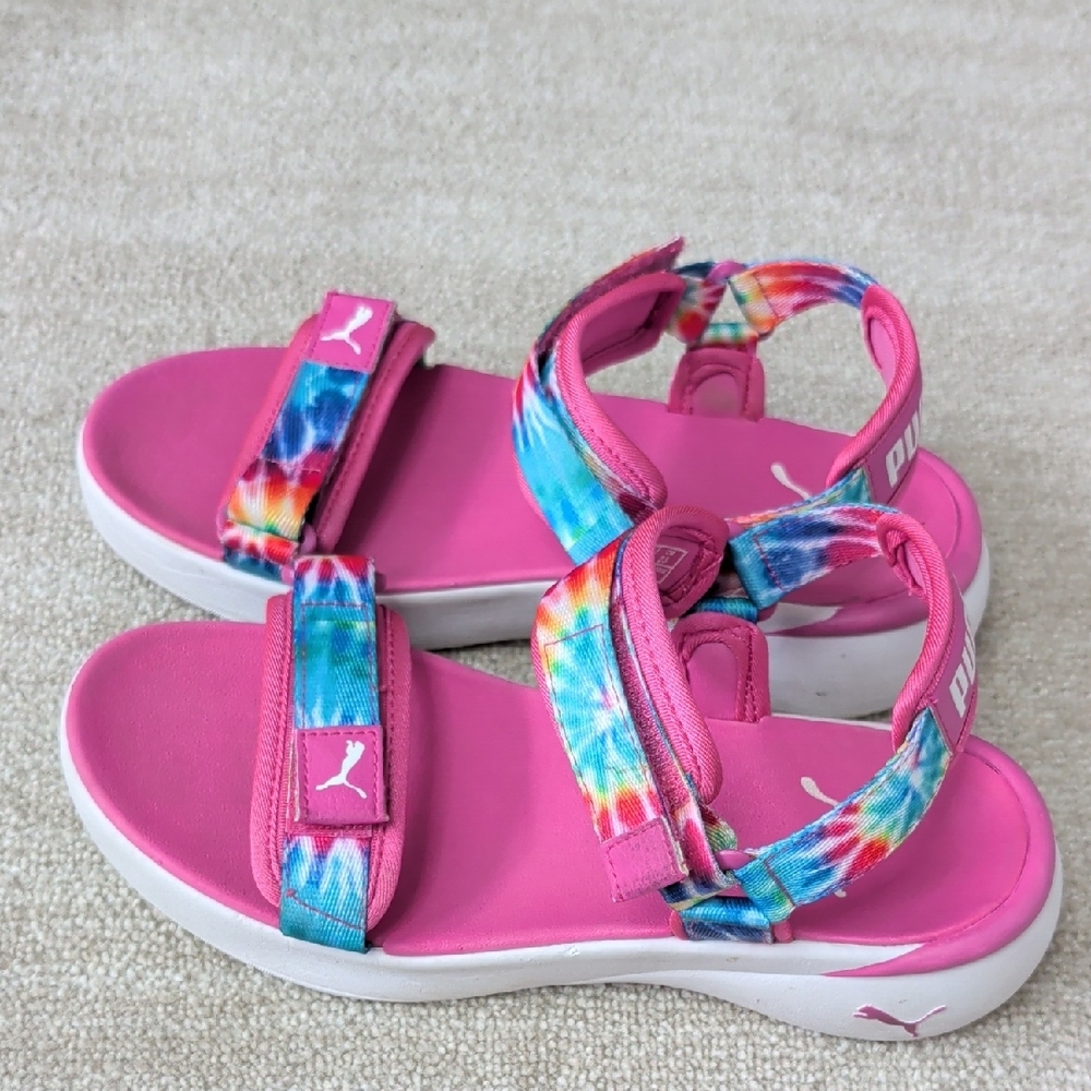 Puma Pink Sandals with Tie-Dye Straps